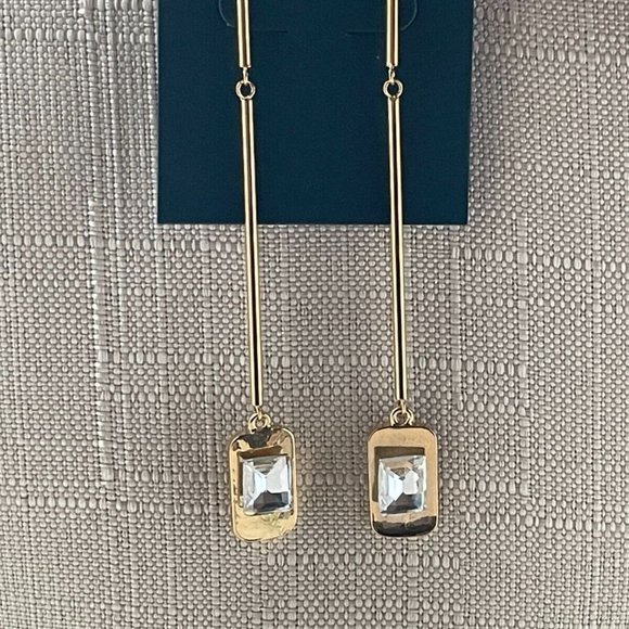 Botkier Women Earrings Gold Tone Long Drop dangle Ear Jewelry New - Picture 1 of 11